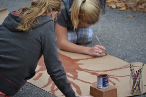 Painting our Thankful Tree